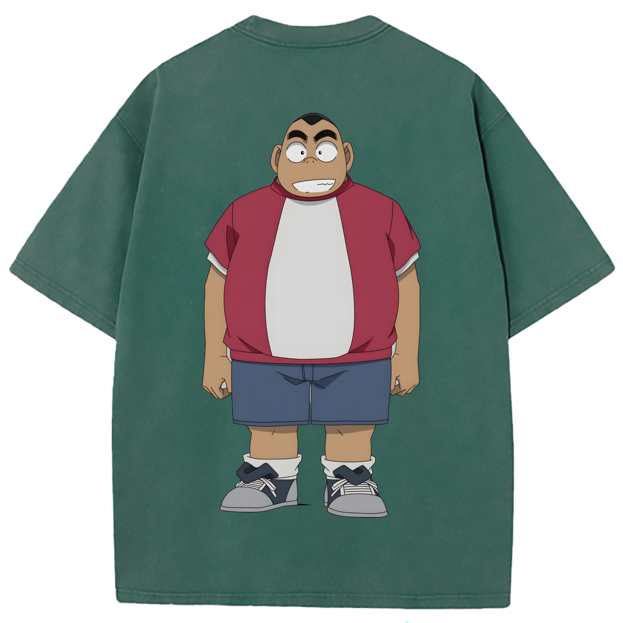 （画像用） 名探偵コナン 小嶋 元太 こじま げんた Detective Conan Kojima Genta 綿100% ヴィンテージ風 半袖Tシャツ（背面プリント）